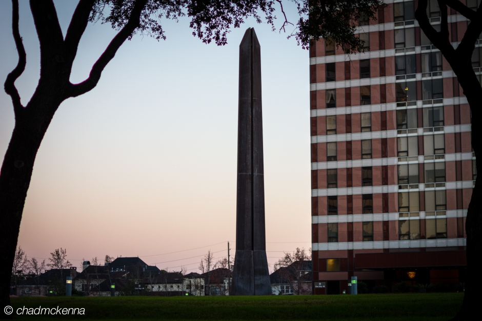 Obelisk statue near the Galleria in Houston